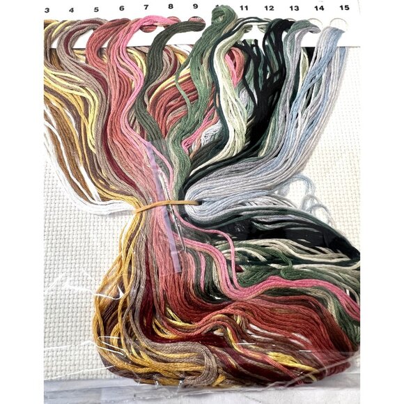 Elsa Williams Counted Cross Stitch Kit "A Family Circle" 12" Diam Made In USA 48 - Picture 6 of 6